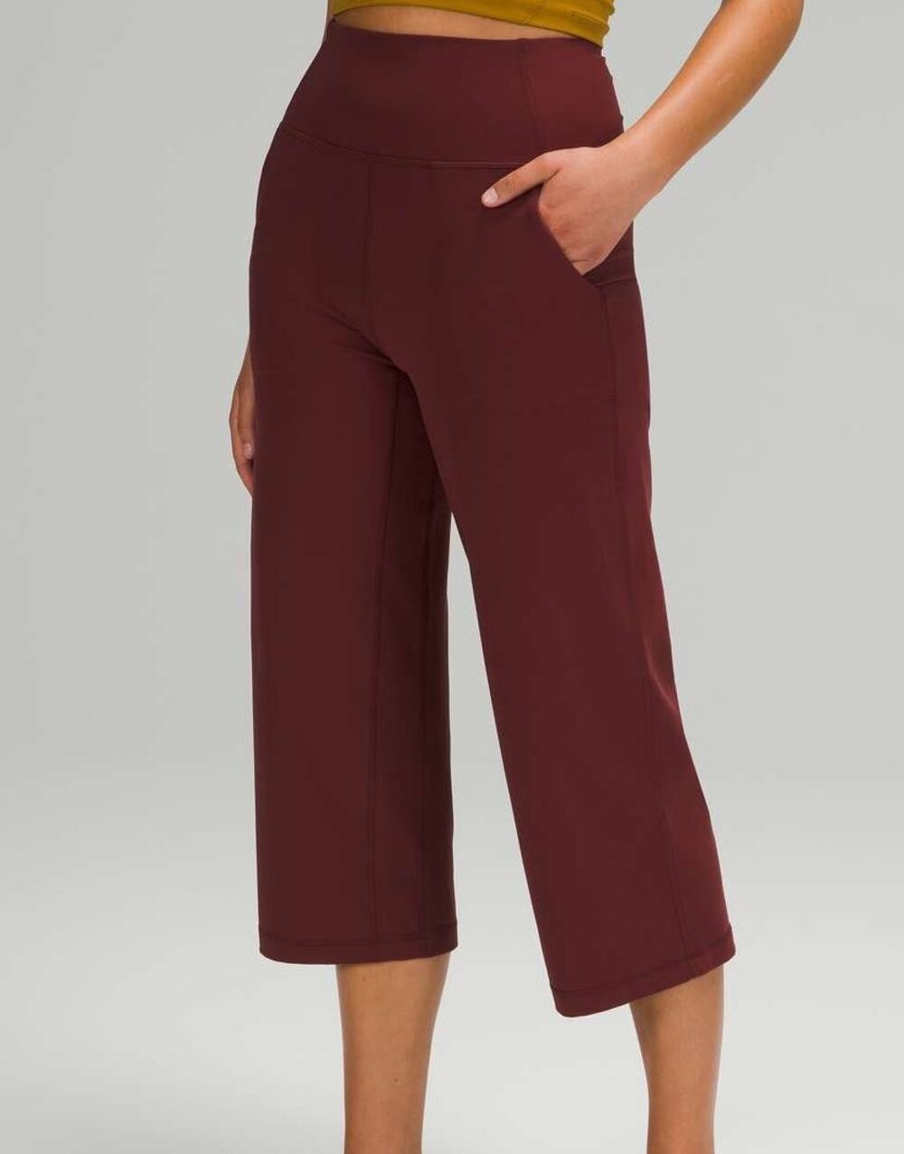 Lululemon Align Wide Leg Crop Pants Size 8 Red Merlot Yoga Athletic Workout Gym